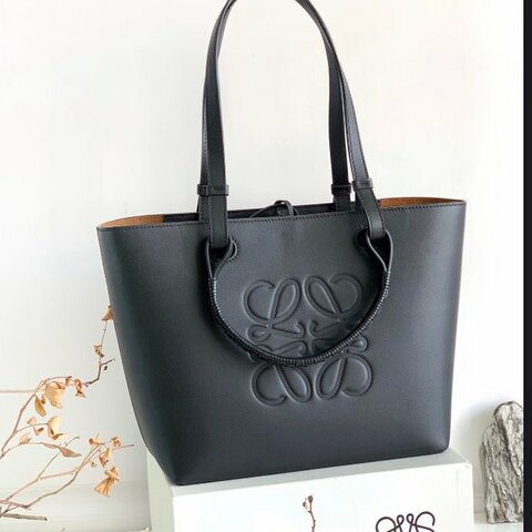 LOEWE 牛皮兩用購物包 黑色