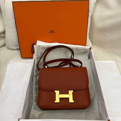 愛馬仕 Hermès Constance 19 康康 南瓜色 Swift皮 金扣｜A刻