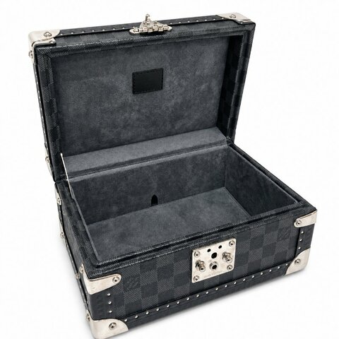 LOUIS VUITTON Coffret Trésor 24 Damier Graphite 黑灰棋盤格硬箱／珠寶收藏箱｜法國製｜附原廠鑰匙、防塵袋