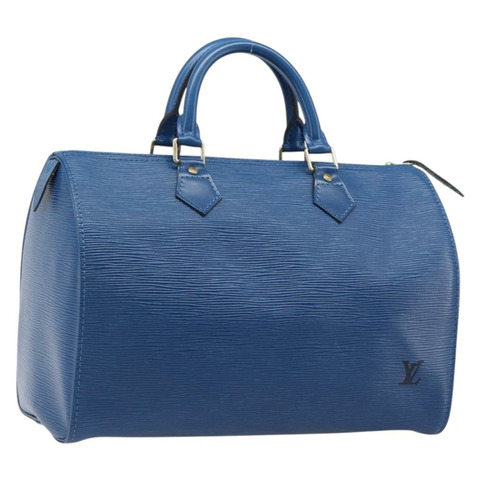 路易威登 Epi Speedy 30 手提包，托萊多藍，M43005，LV 正品，202839V