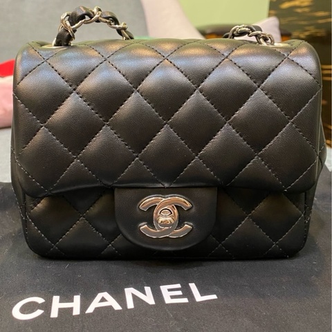 Chanel 黑銀小羊皮方胖