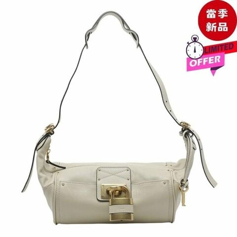 Chloe Paddington Crossbody 粒面水牛皮斜背包 奶油白色
