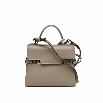 DELVAUX SWIFT皮TempeteMINI灰色牛皮銀扣