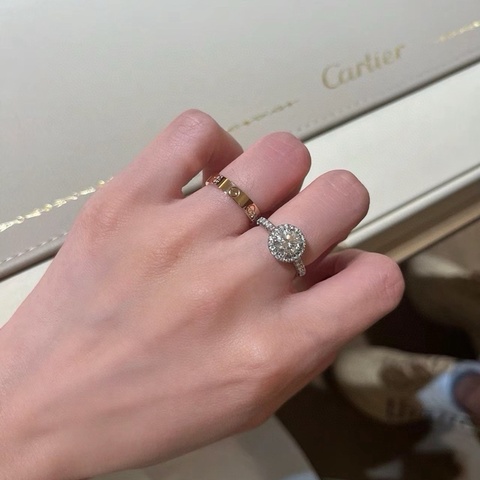 【2023年大全套✨四折買鑽戒✨】Cartier/卡地亞Destinee鑽戒 49碼 主鑽50分