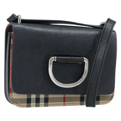 BURBERRY Nova 格紋帆布單肩包 米色 銀色 正品 199844A