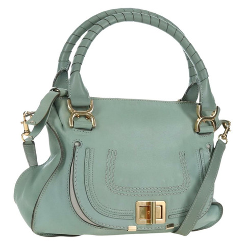 Chloe Marcie 手提包 真皮 兩用 綠色金色 正品 200450V