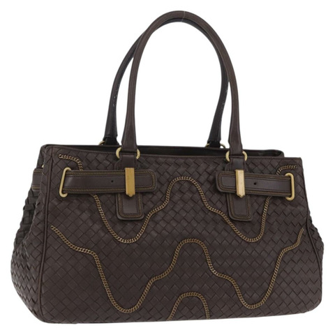 BOTTEGA VENETA INTRECCIATO 手袋 皮革 棕色 金色色調 169754 正品 201163V