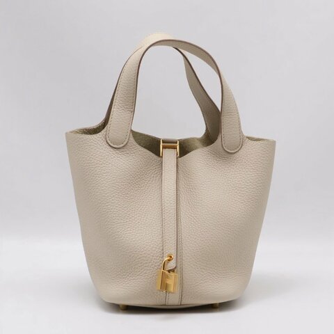 HERMES Picotin 18 - Beton 8L 冰川白金 U