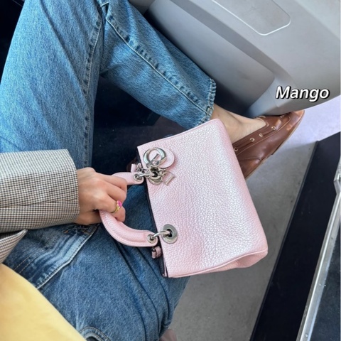 【名媛千金少女心😍全網最低價✨】Dior/迪奧 粉色mini vip荔枝牛皮包