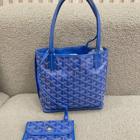 高雅德 Goyard Mini Tote 小菜籃 藍色 皮革｜全新