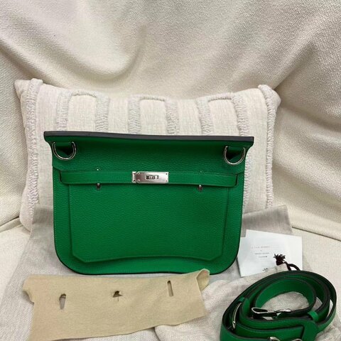 愛馬仕 Hermès Jypsiere 28 吉普賽 28 竹子綠 TC皮 銀扣｜R刻