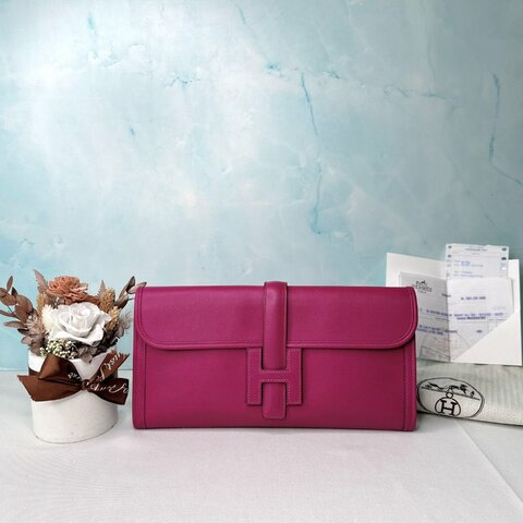 HERMES 紫紅Jige Elan29手拿包