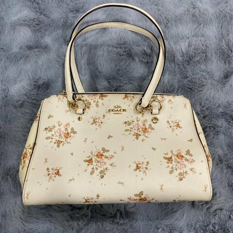 Coach 玫瑰花束印花手提包