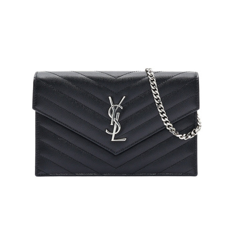 SAINT LAURENT YSL 聖羅蘭 CASSANDRE 鍊帶 肩背包 黑色 粒面牛皮 393953