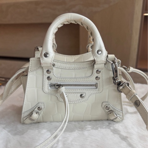 Balenciaga巴黎世家 白色mini機車包
