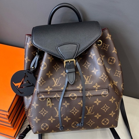 【近新閒置品】Louis Vuitton 路易威登 LV 老花拼皮Montsouris小號手提雙肩後背包 芯片款