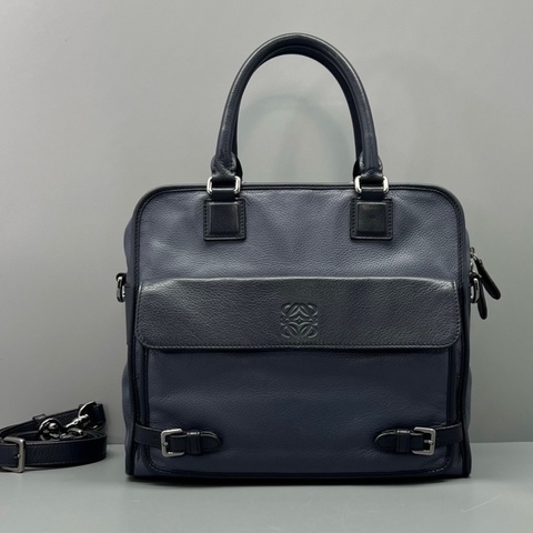LOEWE羅意威手提單肩包深藍色30*24*13cm