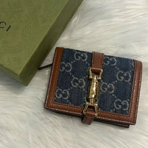 GUCCI 單寧馬銜釦短夾