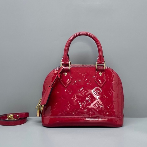 LV 路易威登alma bb漆皮紫红色24*18*11cm15年