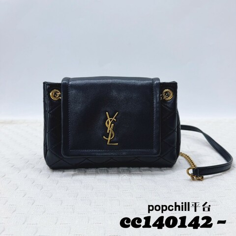 [超甜價出夯夯品項🥰] YSL黑羊皮金釦Nolita肩斜背包