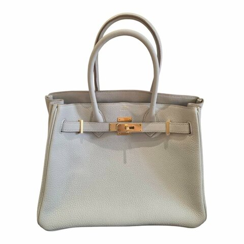 【美收精品】HERMÈS 經典米白/奶茶色牛皮金扣 Birkin 30 柏金包 7-18【隔月月中將轉賣至日本 上架期限30天】