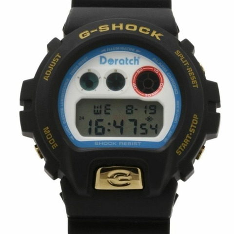卡西歐 G-SHOCK 多拉奇哆啦A夢聯名腕錶 DW-6900 白色黑色樹脂不鏽鋼男士數位腕錶