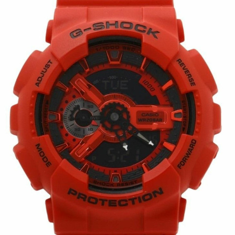 卡西歐 G-SHOCK 指針/數位雙顯 110 系列 GA-110RRB-4AJF 紅色樹脂男士手錶