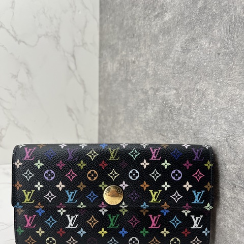 香緹國際精品 LV 黑彩長夾 1282