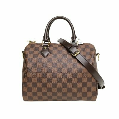 LOUIS VUITTON Speedy25配肩帶棕色棋盤格PVC2018