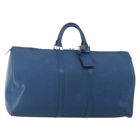 路易威登 Epi Keepall 55 波士頓包 托萊多藍 M42955 LV 正品 BA13684A