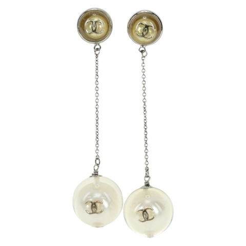 香奈兒 (CHANEL) 銀色/黃色金屬雙C吊墜，貨號 192858V