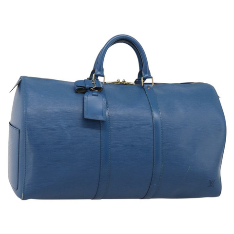 路易威登 Epi Keepall 50 波士頓包 藍色 M42965 LV Auth ka5428A