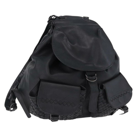 BOTTEGA VENETA INTRECCIATO 背包皮革黑色 155095 正品 bs36676A