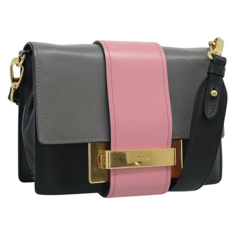 PRADA 皮革多色金色肩包，正品編號 196091A