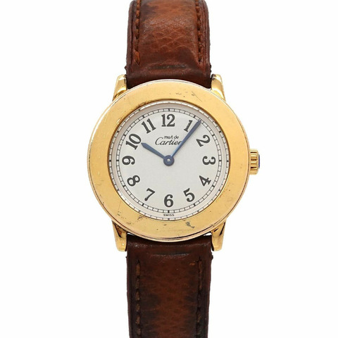 卡地亞 Must Ronde SM Vermeil W1008843 女士腕錶，925銀，石英錶