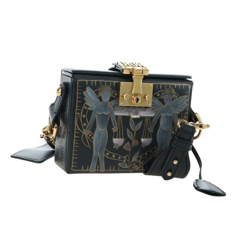 Christian Dior Lockbox Zodiac 手袋，2017 年限量版，黑色金色，真品編號 196246M