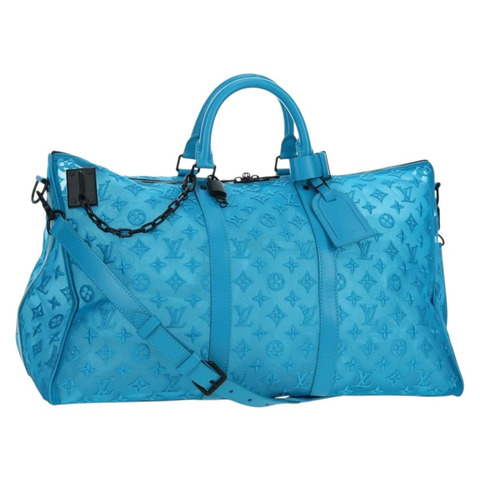 路易威登 Monogram Mesh Keepall Triangle 50 土耳其藍 M45048 正品 195543SAM