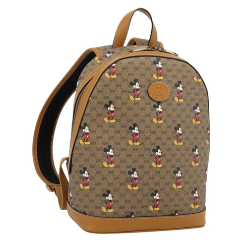 GUCCI Micro GG Supreme Disney 雙肩包 PVC 米色 金色 552884 正品 195502M