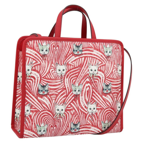 GUCCI x Higuchi Yuuko 手提包 PVC 兩用紅色 630542 正品 196451M