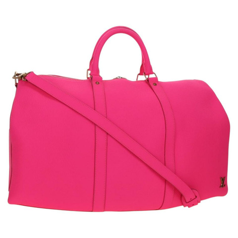 路易威登 Keepall Bandouliere 50 Taurillon 紫紅色 M56925 正品 BA14808SM