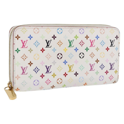 路易威登 Monogram Multicolor Zippy 皮夾 白色 橘色 M60241 正品 BA14910V