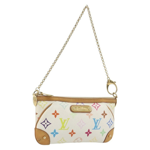 路易威登 Monogram Multicolor Pochette Mira MM 白 M60096 LV Auth 196035V
