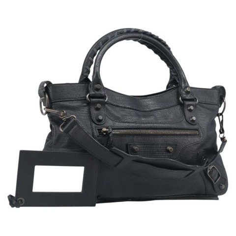 BALENCIAGA The First 手提包 皮革 2way 黑色 103208 正品 197324M