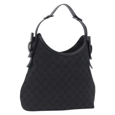 GUCCI GG帆布肩背包 黑色 107752 正品 197311V