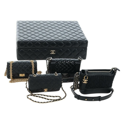 香奈兒 (CHANEL) 迷你絎縫 12 Success Story 鏈條包，黑色皮革，帶 CC 標誌，正品編號 197581SV