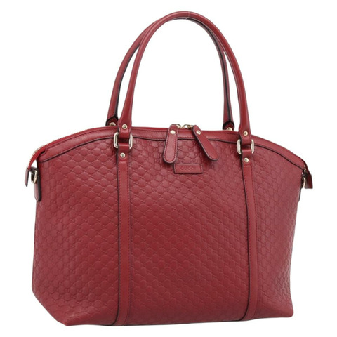 GUCCI Micro GuccissimaGG 手提包，皮革材質，紅色金色，貨號 449657，正品編號 198339V