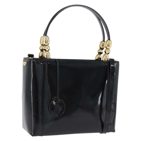 Christian Dior Maris Pearl 手提包 漆皮 2way 黑色 金色色調 正品 ep15753A