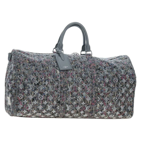 路易威登 Monogram 氈布 Keepall Bandouliere 50 旅行包 灰色 M58742 正品 200663M
