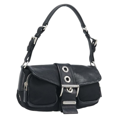 PRADA 尼龍手提包 黑色 銀色 正品 yk20793V
