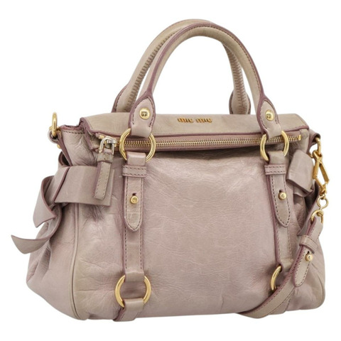 Miu Miu 手提包 皮革 兩用 粉金配色 正品 yk20735M